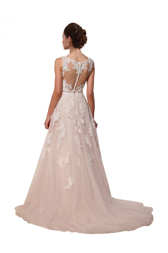 Sleeveless Sweetheart Tulle & Lace A-Line Wedding Dress Brighton