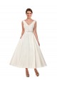 Sleeveless V-Neck Satin A-Line Wedding Dress Brighton