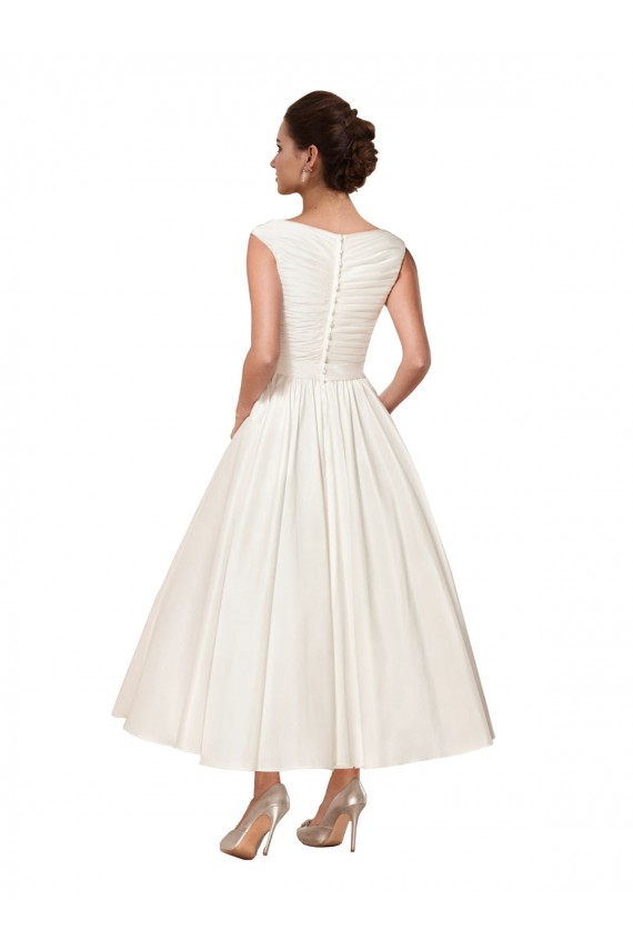 Sleeveless V-Neck Satin A-Line Wedding Dress Brighton