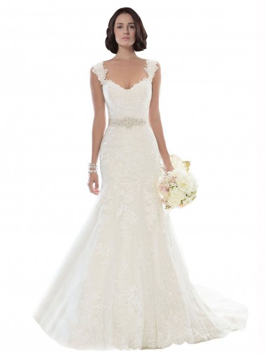 Sleeveless White Off the Shoulder Lace Mermaid Wedding Dresses Brighton