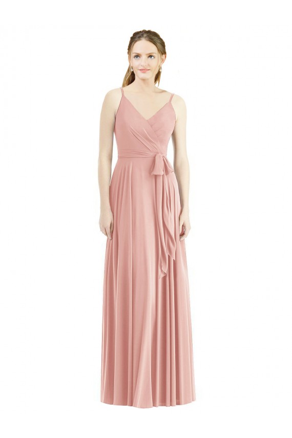 Sleeveless Spaghetti Straps Soft Chiffon A-Line Formal Dress / Bridesmaid Dress Brighton
