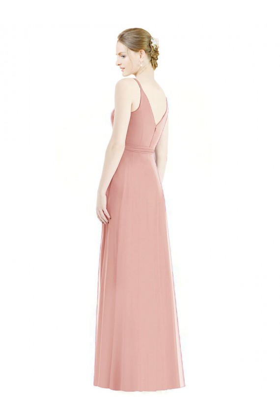 Sleeveless Spaghetti Straps Soft Chiffon A-Line Formal Dress / Bridesmaid Dress Brighton