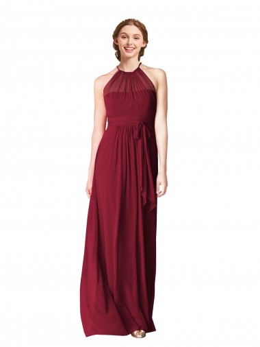 Sleeveless Halter Neck Chiffon A-Line Evening Gowns / Bridesmaid Dresses Brighton