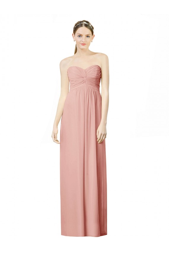Sleeveless Bliss Pink Sweetheart Soft Chiffon A-Line Bridesmaid Dress Brighton