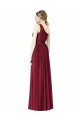 Sleeveless Burgundy One Shoulder Soft Chiffon A-Line Bridesmaid Gown Brighton