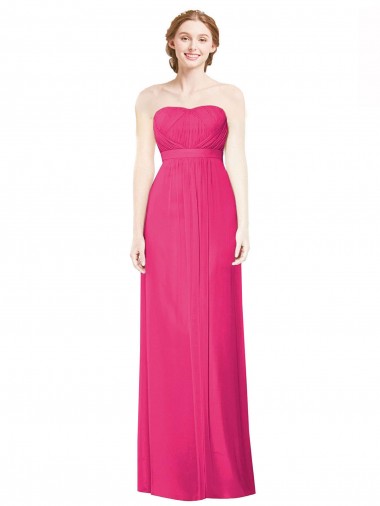Sleeveless Azalea Strapless Soft Chiffon A-Line Bridesmaid Dress Brighton
