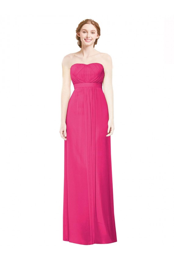 Sleeveless Azalea Strapless Soft Chiffon A-Line Bridesmaid Dress Brighton