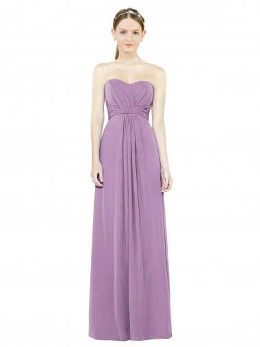 Sleeveless Dark Lavender Sweetheart Soft Chiffon A-Line Bridesmaid Dress Brighton
