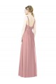 Sleeveless Dusty Pink High Neck Soft Chiffon A-Line Bridesmaid Dress Brighton