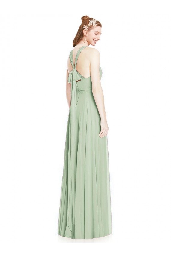 Sleeveless Halter Neck Chiffon A-Line Bridesmaid Dress / Evening Dress Brighton
