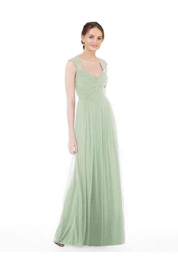 Cap Sleeves Sweetheart Soft Chiffon A-Line Formal Dress / Bridesmaid Dress Brighton
