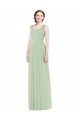 Sleeveless Spaghetti Straps Soft Chiffon A-Line Bridal Party Dress Brighton