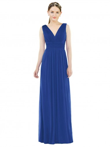 Sleeveless V-Neck Soft Chiffon A-Line Bridesmaid Gowns Brighton