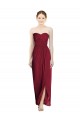 Sleeveless Burgundy Sweetheart Soft Chiffon Sheath Bridesmaid Dress Brighton