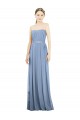 Sleeveless Dusty Blue Strapless Soft Chiffon A-Line Bridesmaid Dress Brighton