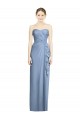 Sleeveless Dusty Blue Sweetheart Soft Chiffon Sheath Bridesmaid Dress Brighton
