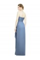 Sleeveless Dusty Blue Sweetheart Soft Chiffon Sheath Bridesmaid Dress Brighton