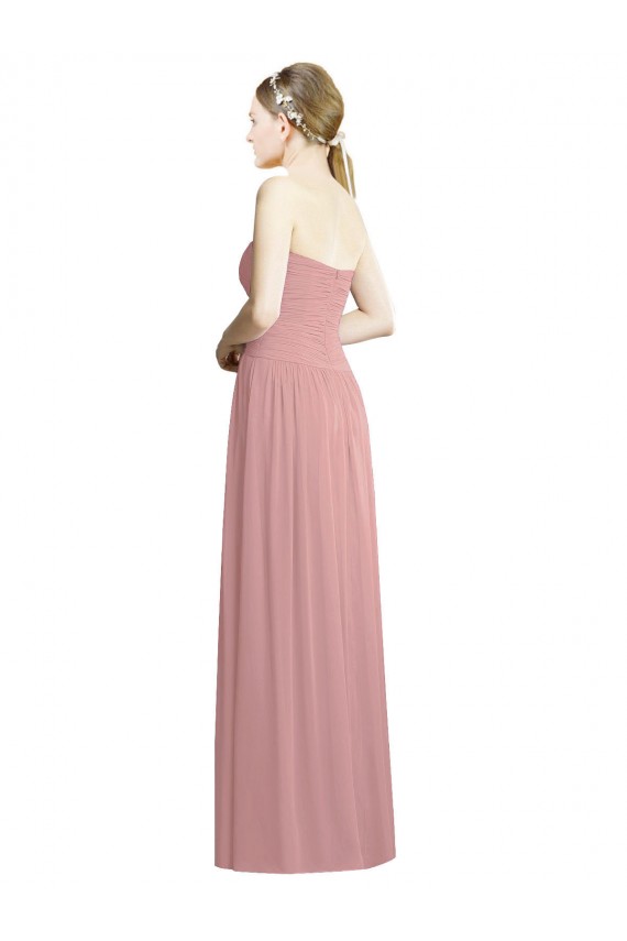 Sleeveless Dusty Pink Sweetheart Chiffon A-Line Bridesmaid Dress / Evening Dress Brighton