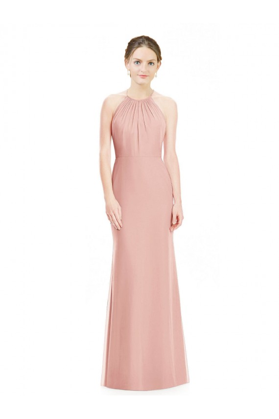 Sleeveless Halter Neck Soft Chiffon Mermaid Bridesmaid Dress Brighton
