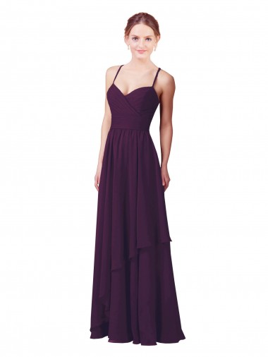Sleeveless Grape Sweetheart Soft Chiffon Sheath Bridesmaid Dress Brighton
