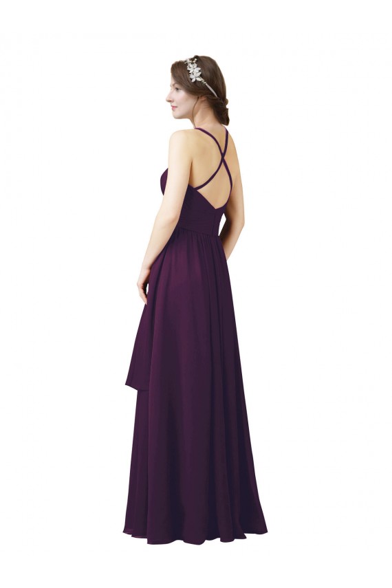Sleeveless Grape Sweetheart Soft Chiffon Sheath Bridesmaid Dress Brighton