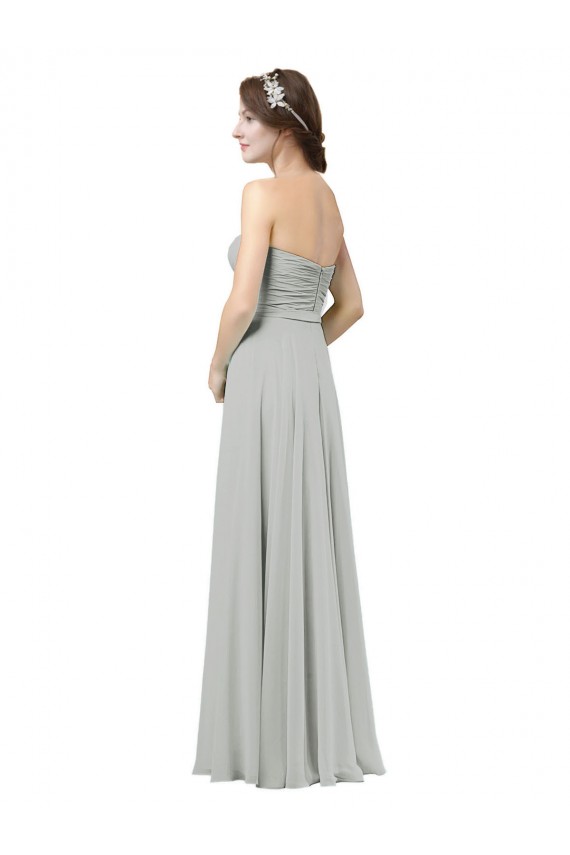 Sleeveless Silver Sweetheart Soft Chiffon A-Line Bridesmaid Dresses Brighton