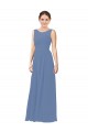 Sleeveless Illusion Neck Soft Chiffon Sheath Bridesmaid Dress Brighton
