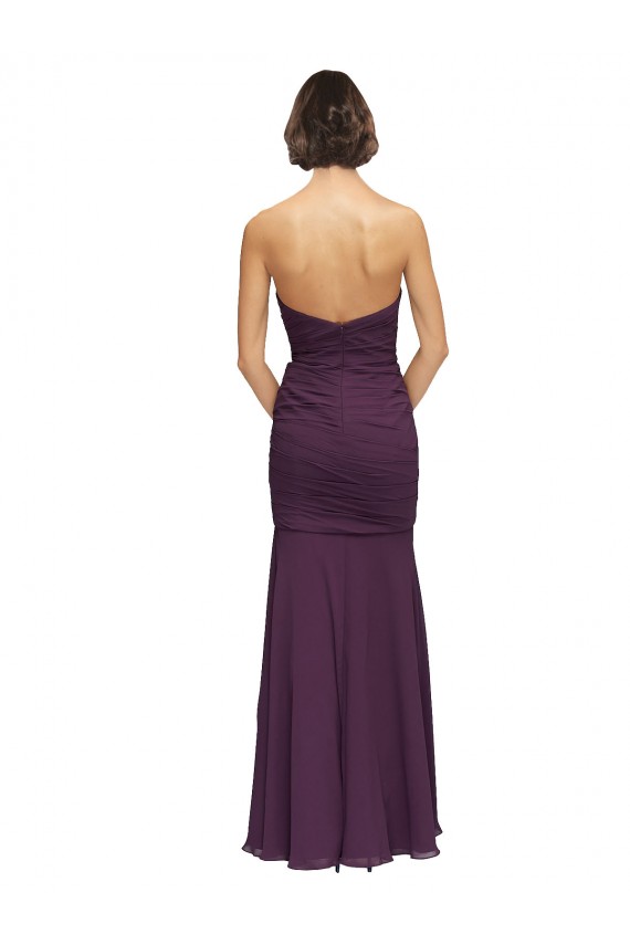 Sleeveless Grape Sweetheart Soft Chiffon Mermaid Bridesmaid Dress Brighton