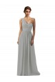 Sleeveless Silver One Shoulder Soft Chiffon A-Line Bridesmaid Dress Brighton