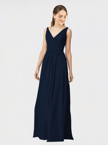 Sleeveless V-Neck Chiffon A-Line Bridesmaid Dresses / Formal Dresses Brighton