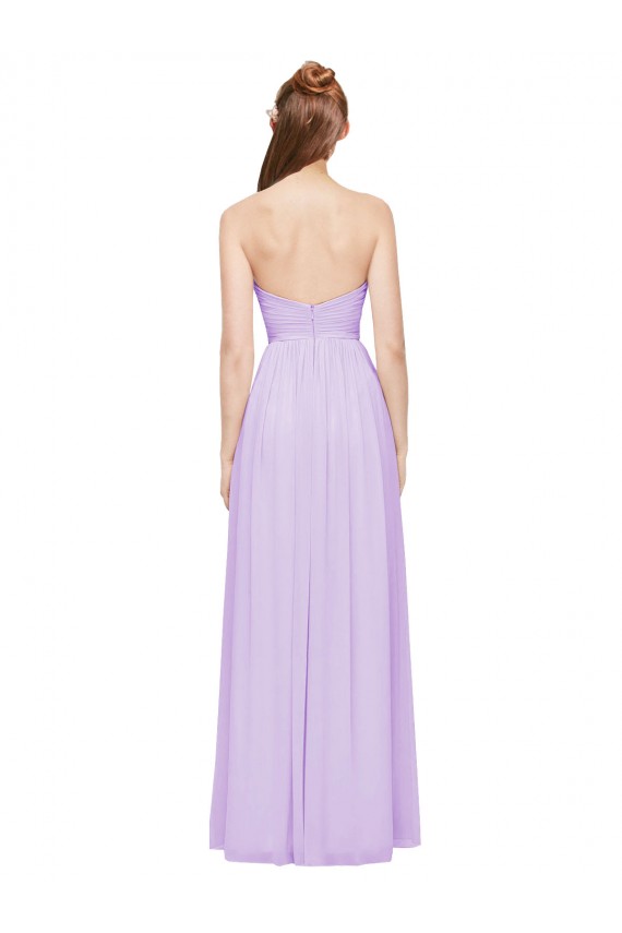 Sleeveless Lilac Sweetheart Soft Chiffon A-Line Evening Dress / Bridesmaid Dress Brighton