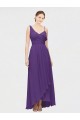 Sleeveless Plum Purple One Shoulder Soft Chiffon A-Line High Low Bridesmaid Dress Brighton
