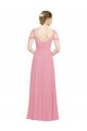 Sleeveless Skin Pink Off the Shoulder Soft Chiffon A-Line Bridesmaid Dress Brighton