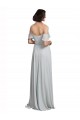 Sleeveless Frost Off the Shoulder Soft Chiffon A-Line Formal Dress / Bridesmaid Dress Brighton