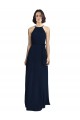 Sleeveless Dark Navy Halter Neck Chiffon A-Line Evening Gowns / Bridesmaid Dresses Brighton
