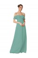 Flutter Sleeves Seaside Off the Shoulder Soft Chiffon A-Line Bridesmaid Dress Brighton