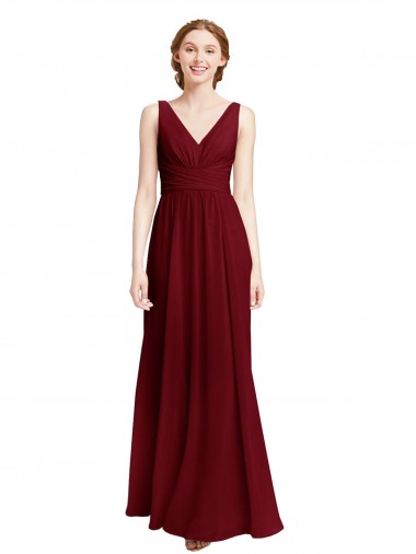 Sleeveless V-Neck Chiffon A-Line Bridesmaid Dress / Evening Gowns Brighton