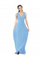 Sleeveless Periwinkle V-Neck Soft Chiffon A-Line Bridesmaid Dress Brighton