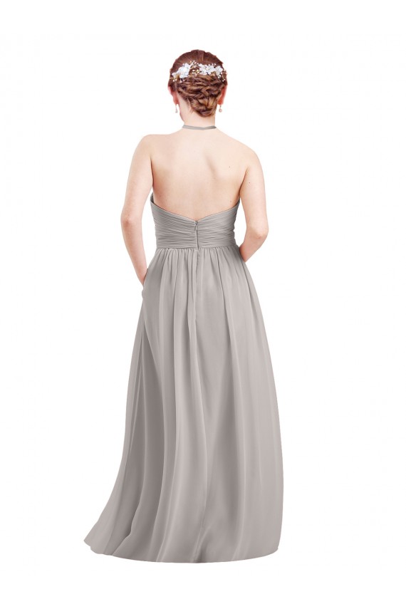 Sleeveless Halter Neck Open Back Soft Chiffon A-Line Evening Gowns / Bridesmaid Dress Brighton