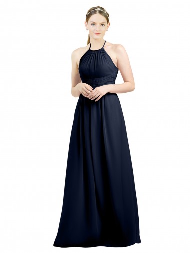 Sleeveless Halter Neck Open Back Soft Chiffon A-Line Evening Gowns / Bridesmaid Dress Brighton