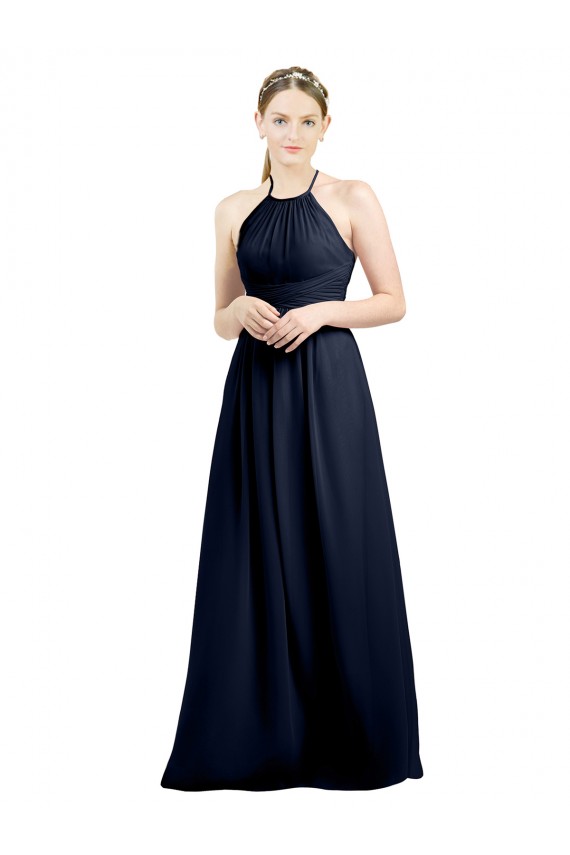 Sleeveless Halter Neck Open Back Soft Chiffon A-Line Evening Gowns / Bridesmaid Dress Brighton
