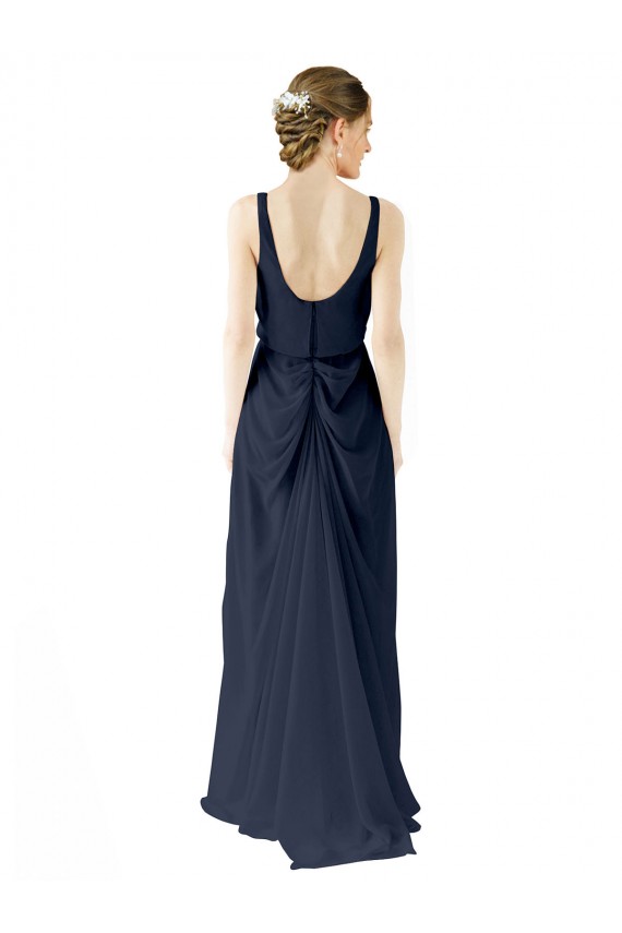 Sleeveless Scoop Neck Open Back Soft Chiffon A-Line Bridesmaid Dress Brighton