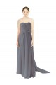Sleeveless Slate Grey Sweetheart Open Back Chiffon A-Line Bridesmaid Dress / Evening Dress Brighton