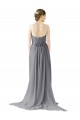 Sleeveless Slate Grey Sweetheart Open Back Chiffon A-Line Bridesmaid Dress / Evening Dress Brighton