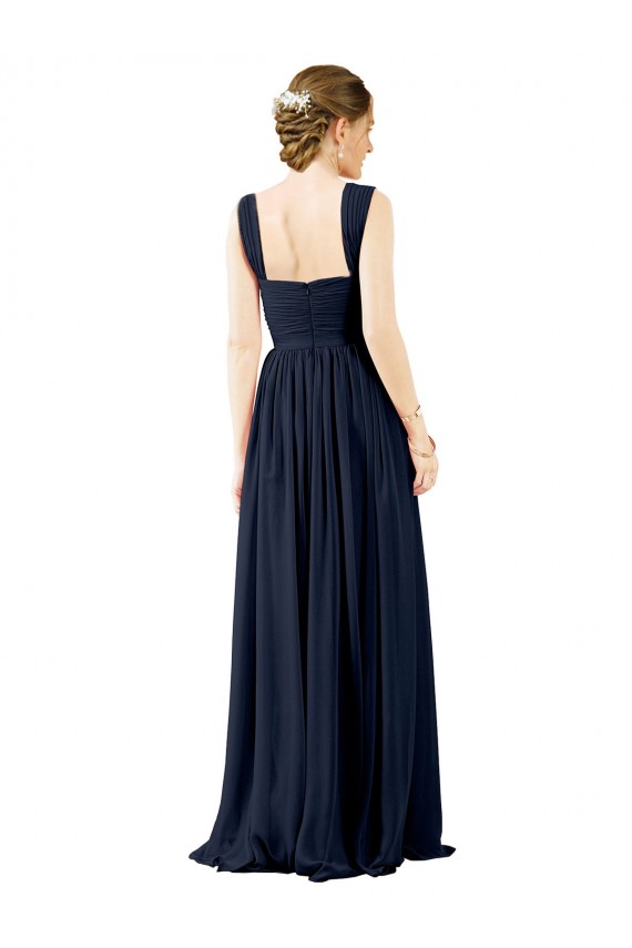 Sleeveless Square Neck Open Back Soft Chiffon A-Line Bridesmaid Dress Brighton