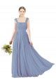 Sleeveless Square Neck Open Back Soft Chiffon A-Line Bridesmaid Dress Brighton
