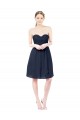 Sleeveless Dark Navy Sweetheart Open Back Soft Chiffon A-Line Bridesmaid Dress Brighton