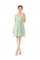 Sleeveless Sage V-Neck Soft Chiffon A-Line Bridesmaid Dress Brighton