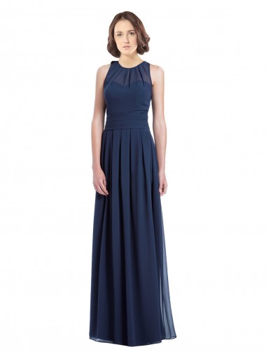 Sleeveless Halter Neck Keyhole Back Chiffon A-Line Bridesmaid Dress Brighton