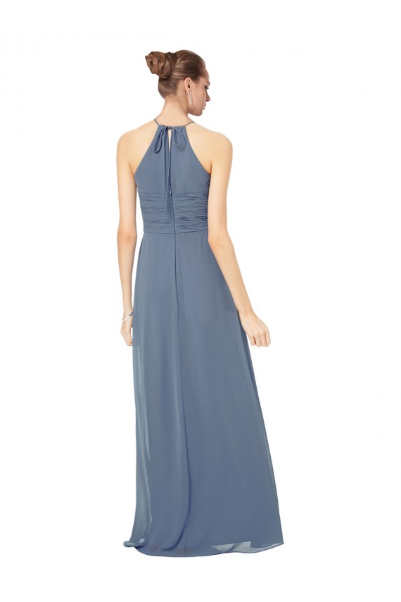 Sleeveless Midnight Green Spaghetti Straps Soft Chiffon A-Line Bridesmaid Dress Brighton